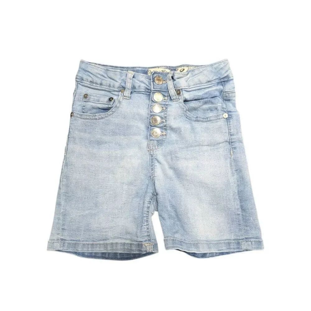 Indigo Rein Button Fly Front Jean Shorts Mid Rise Kid's Size 8